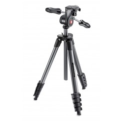 MANFROTTO Compact Advanced aluminium tripod with 3-way head Black